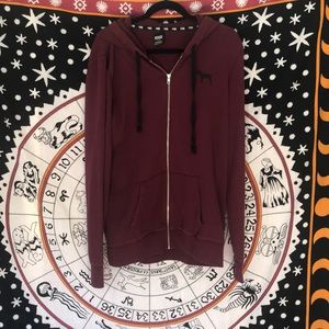 Maroon VS PINK Full Zip Hoodie
